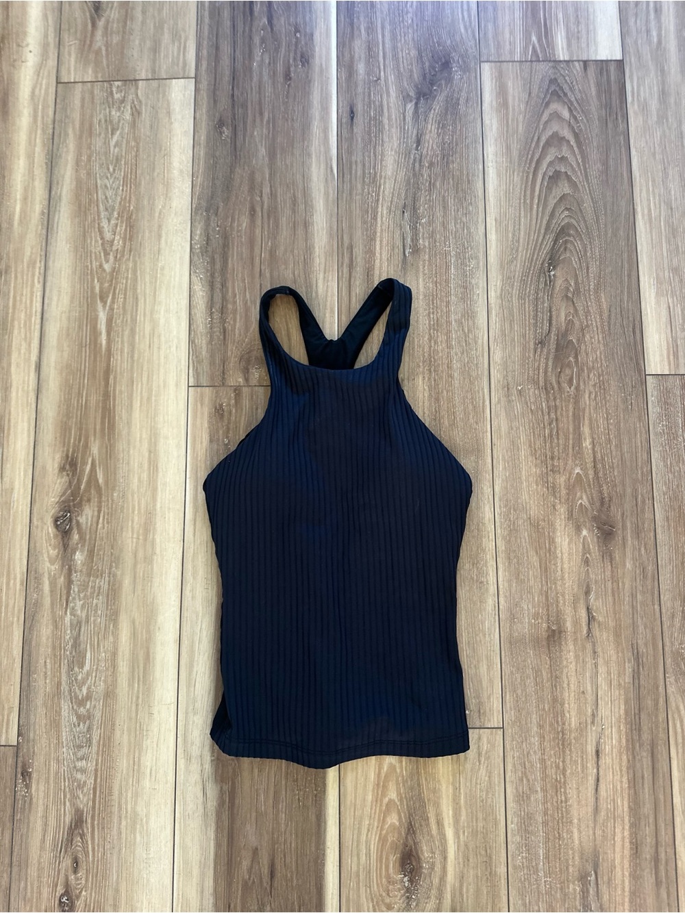 Athleta women’s Black Ribbed high neck workout Tank top size small